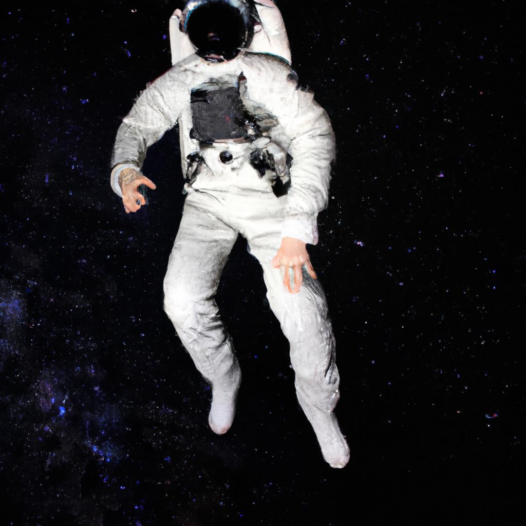 Person in spacesuit floating in space